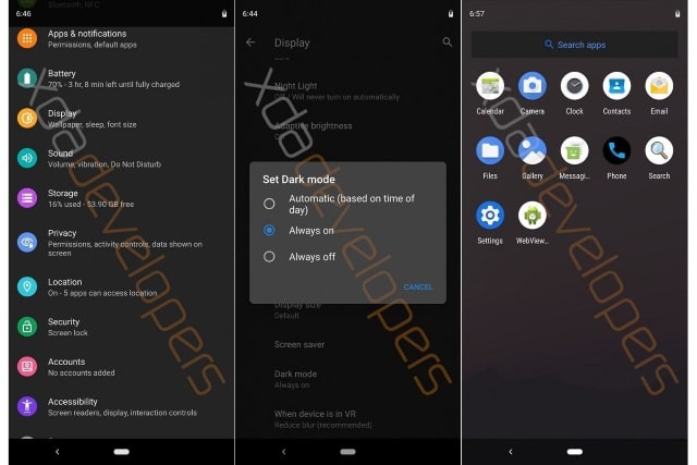 mode apk phone dark Q Android mode, and dark privacy intriguing Desktop leak shows Mode improved