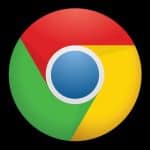 Chrome logo on black