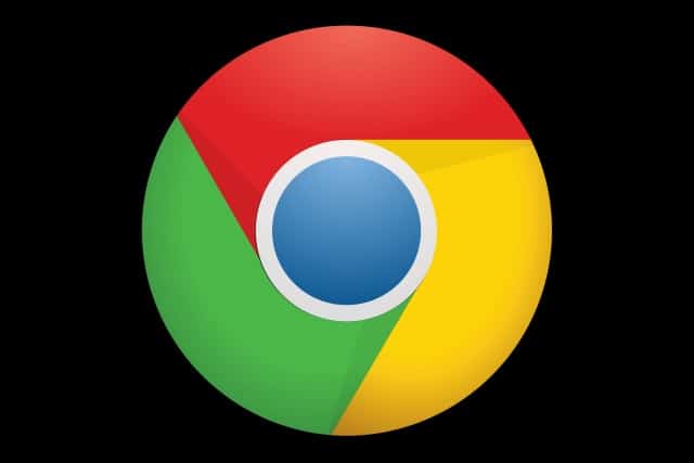 Chrome logo on black