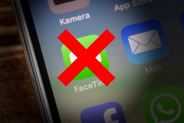 FaceTime icon crossed out