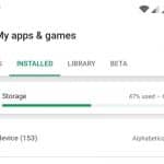 Google Play storage indicator