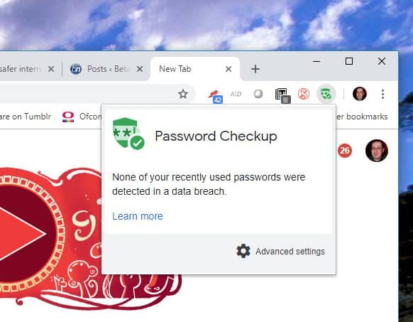 Google password checkup