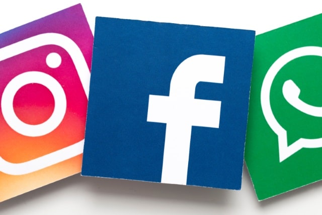 Facebook, Instagram and WhatsApp tiles