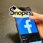 Facebook and Snopes logos