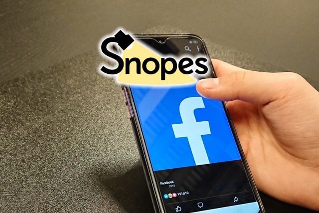 Facebook and Snopes logos