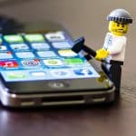 Lego man hacking iPhone