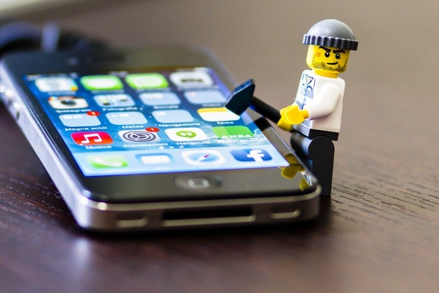 Lego man hacking iPhone