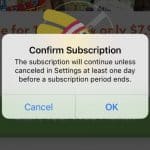 Apple subscription confirmation