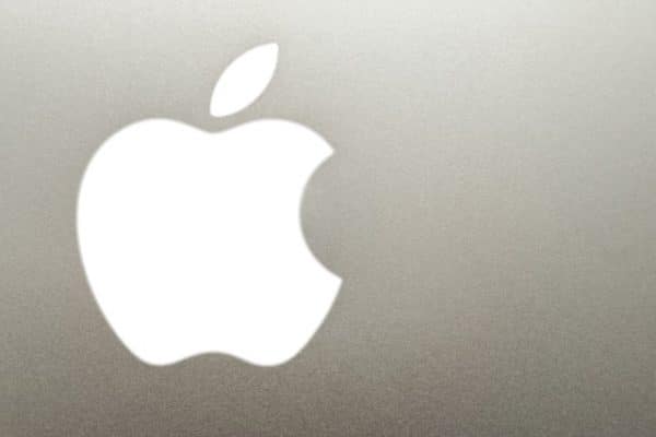 Closeup of Apple logo