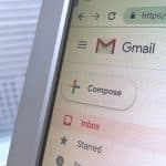 Close-up of Gmail on the web