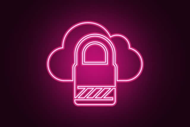 Pink cloud and padlock