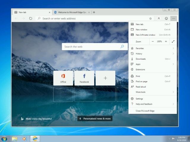 Microsoft Edge for Windows 7 and Windows 8.x