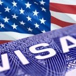 US flag and visa