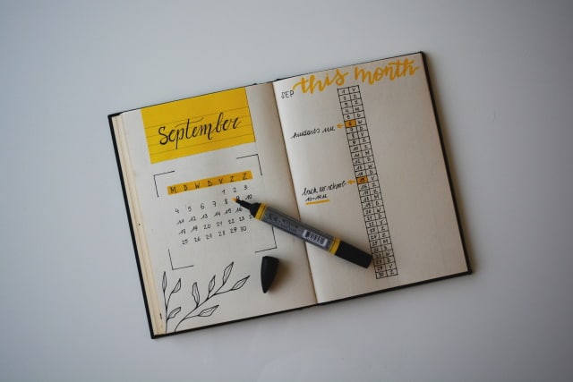 Calendar with highlighter