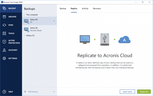 acronis true image 2020 backup to appolo promise drive