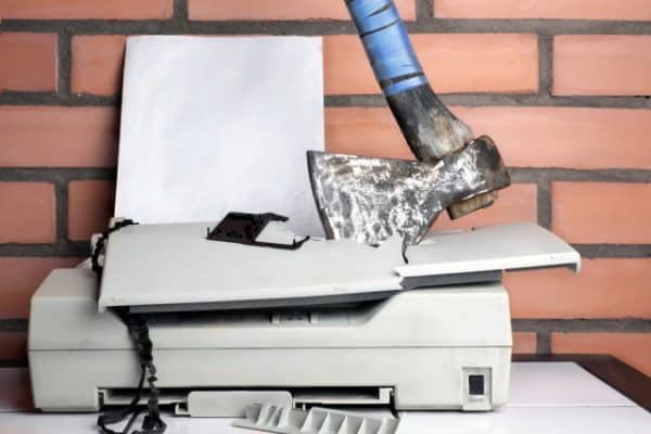 Smashed printer