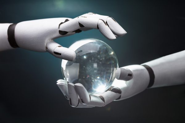 robot hands crystal ball