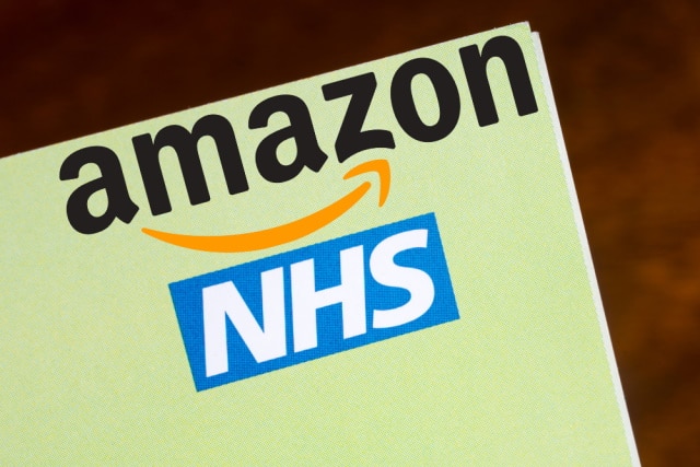 Amazon and NHS logos