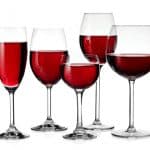 Five glasses of red wine
