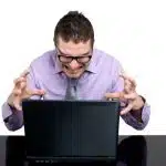 Frustrated laptop users