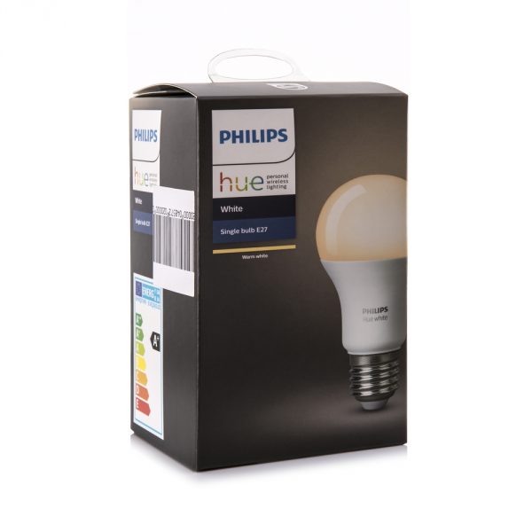 SWINDON, UK - DECEMBER 30, 2017: Philips Hue White E27 Smart Bulb, personal wirless lighting