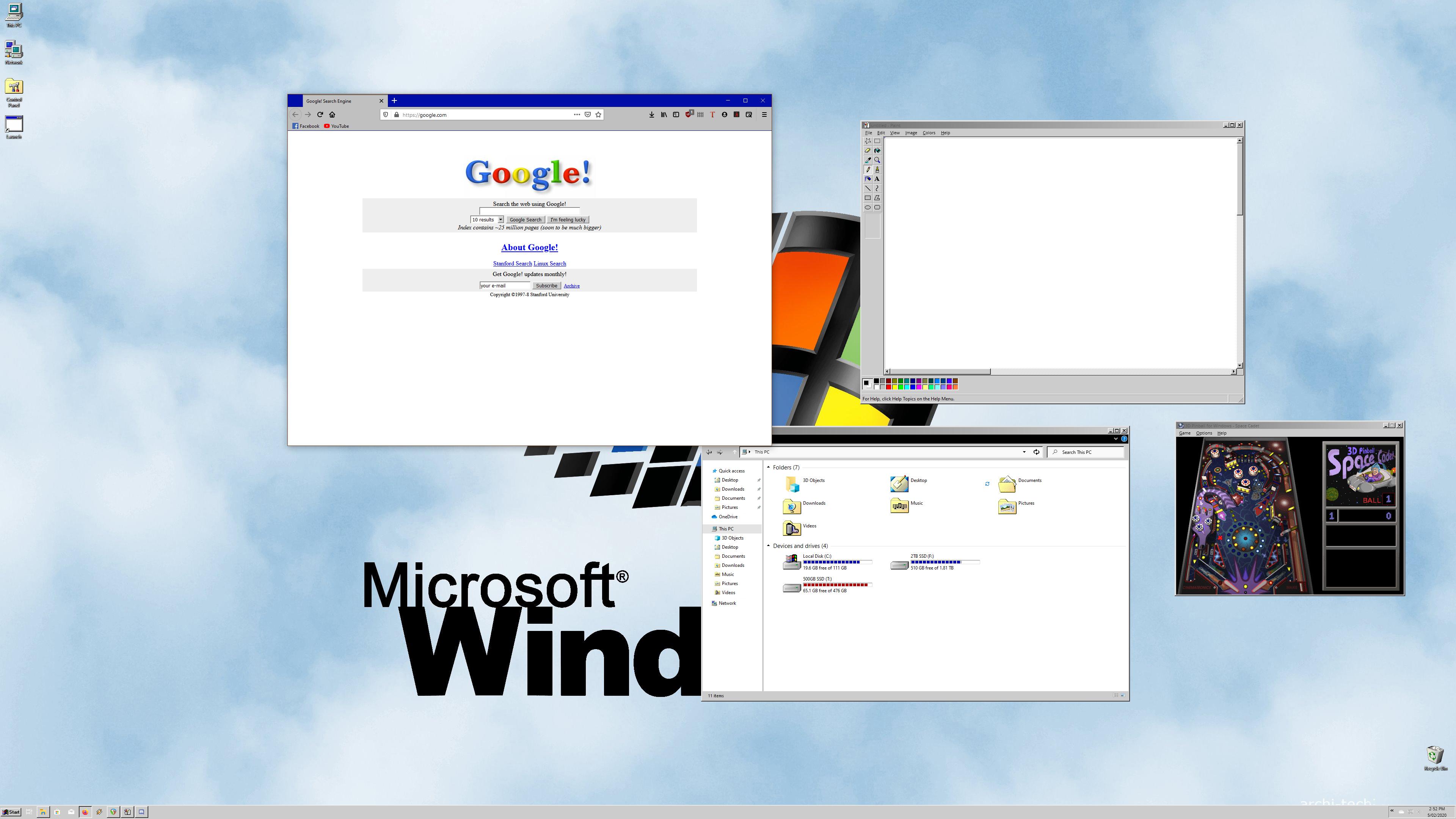 windows 98 desktop themes