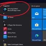 Start menu ad for Microsoft Edge