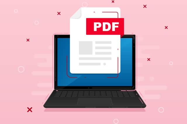 PDF icon on laptop