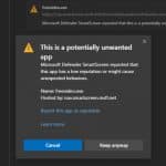 Microsoft Edge potentially unwanted app blocking