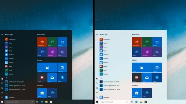 Windows 10 Start menu concept