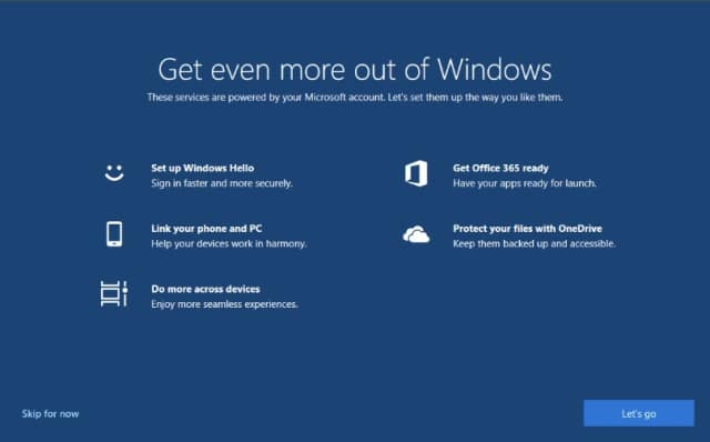 Windows 10 post-update nag screen