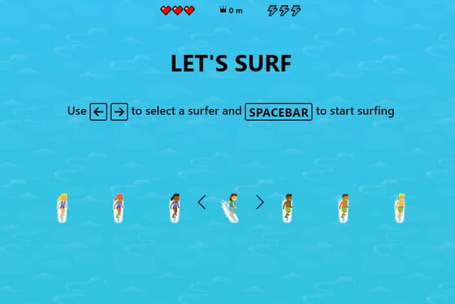 Microsoft Edge surf game