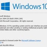 Windows 10 2004 About screen