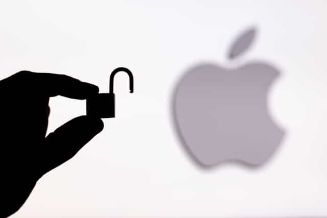 Apple-Logo und Vorhängeschloss