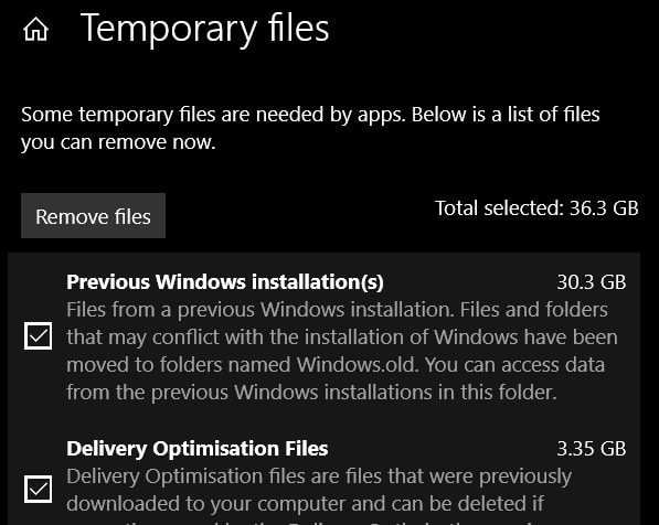 Remove previous Windows installations