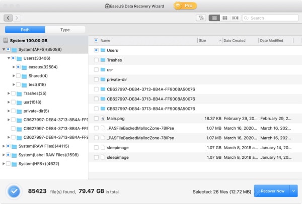 easeus mac file recovery