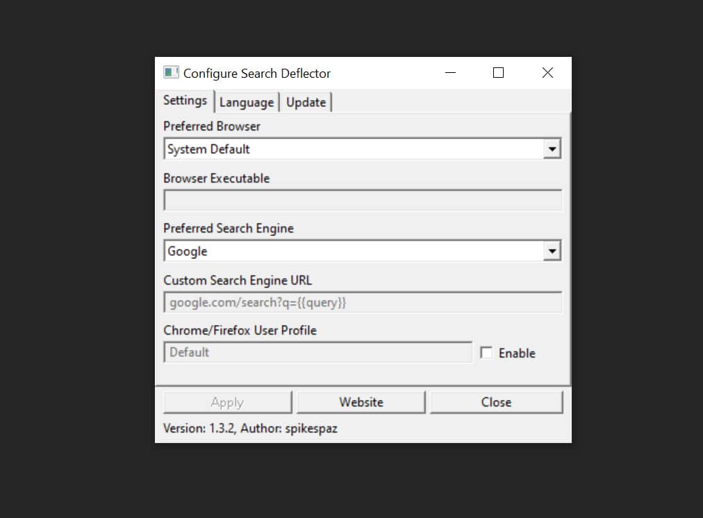 enabling windows search engine