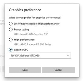 GPU settings