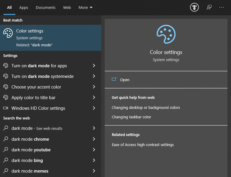 photo of Microsoft releases Windows 10 Build 20215 with dark theme search results image