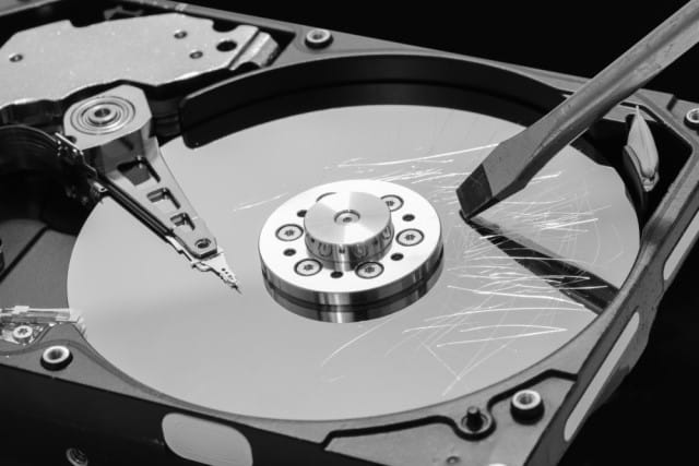 Scratching a hard drive