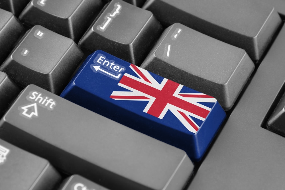 Enter button with United Kingdom Flag