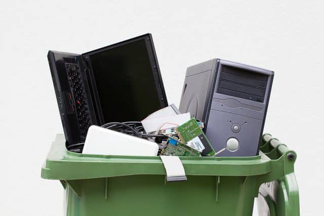 Scrap computers bin