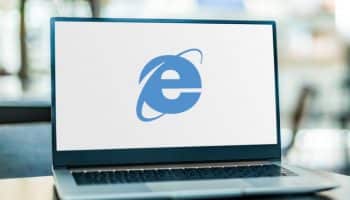 Internet Explorer on a laptop