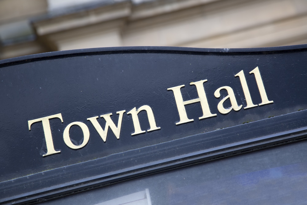 Town Hall Sign, England