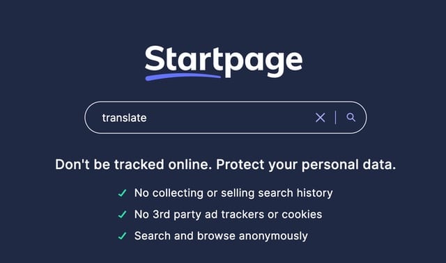 Startpage translation