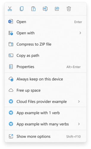 Windows 11 context menu