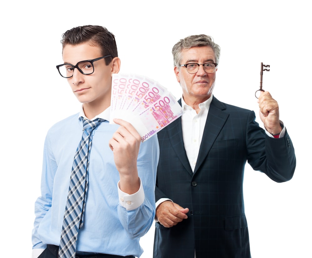 businessman money key