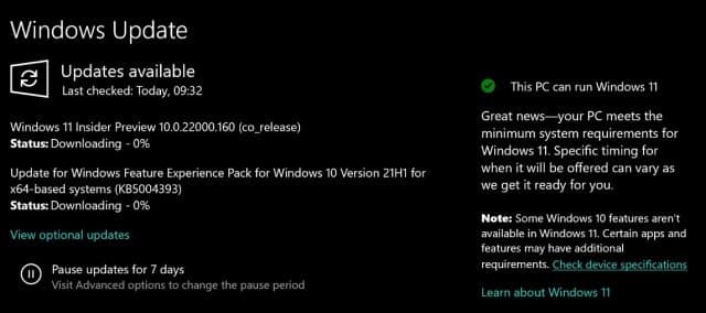 Windows 11 compatibility message