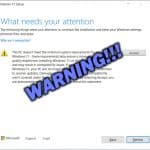 Windows 1 installation warning