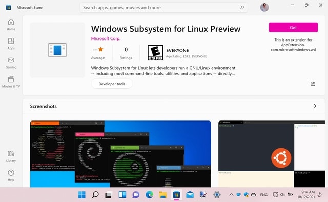 WSL Microsoft Store